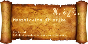 Maszalovits Őszike névjegykártya